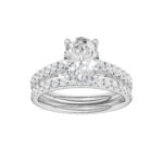 14K White Gold 2.33CT Oval Diamond Bridal Set