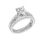 14K White Gold 2.33CT Oval Diamond Bridal Set - Image 4
