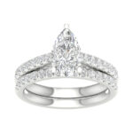 14K White Gold 2.33CT Pear Shaped Diamond Bridal Set