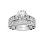 14K White Gold 2.00CT Round Diamond Bridal Set