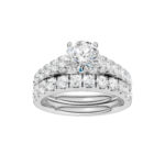 14K White Gold 2.40CT Round Diamond Bridal Set