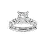 14K White Gold 2.50CT Princess Cut Diamond Bridal Set