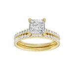 14K Yellow Gold 2.50CT Princess Cut Diamond Bridal Set