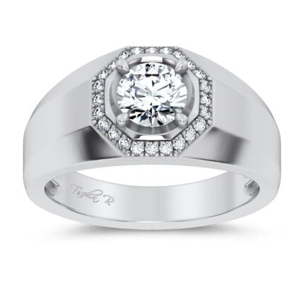 14K 1.12CT Certified Lab Grown Mens Ring