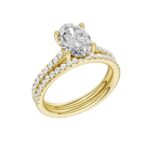 14K Yellow Gold 2.50CT Oval Diamond Bridal Set - Image 4