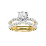 14K Yellow Gold 2.00CT Round Diamond Bridal Set