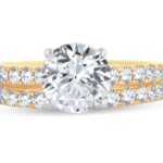 14K Yellow Gold 2.00CT Round Diamond Bridal Set