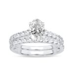 14K White Gold 2.00CT Oval Diamond Bridal Set