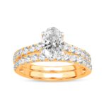 14K Yellow Gold 2.00CT Oval Diamond Bridal Set