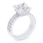 14K White Gold 2.41CT Princess Cut Diamond Bridal Set