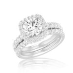 14K White Gold 1.66CT Round Diamond Bridal Set