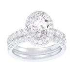 14K White Gold 3.00CT Oval Diamond Bridal Set