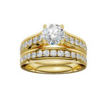 14K Yellow Gold 1.75CT Round Diamond Bridal Set