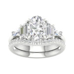 14K White Gold 3.25CT Oval Diamond Bridal Set