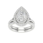 14K White Gold 2.25CT Pear Shaped Diamond Bridal Set