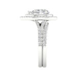 14K White Gold 2.25CT Pear Shaped Diamond Bridal Set - Image 3