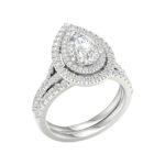 14K White Gold 2.25CT Pear Shaped Diamond Bridal Set - Image 4
