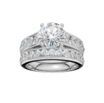 14K White Gold 3.33CT Round Diamond Bridal Set