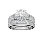 14K White Gold 3.33CT Round Diamond Bridal Set