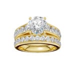 14K Yellow Gold 3.33CT Round Diamond Bridal Set