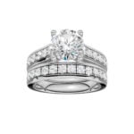 14K White Gold 3.00CT Round Diamond Bridal Set