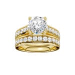 14K Yellow Gold 3.00CT Round Diamond Bridal Set