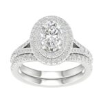 14K White Gold 2.25CT Oval Diamond Bridal Set