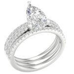 14K White Gold 2.75CT Pear Shaped Diamond Bridal Set
