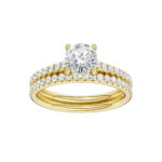 14K Yellow Gold 1.50CT Round Diamond Bridal Set