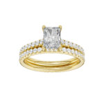14K Yellow Gold 1.50CT Radiant Cut Diamond Bridal Set