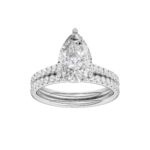 2.50CT Pear Shaped Diamond Bridal Set