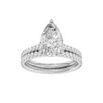 14K White Gold 2.50CT Pear Shaped Diamond Bridal Set