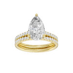14K Yellow Gold 2.50CT Pear Shaped Diamond Bridal Set