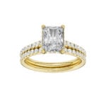 14K Yellow Gold 2.50CT Radiant Cut Diamond Bridal Set