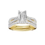 14K Yellow Gold 1.40CT Emerald Cut Diamond Bridal Set