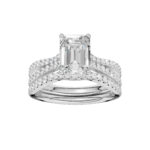 14K White Gold 2.40CT Emerald Cut Diamond Bridal Set