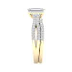 14K Yellow Gold 2.40CT Emerald Cut Diamond Bridal Set - Image 4