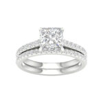 14K White Gold 2.50CT Princess Cut Diamond Bridal Set