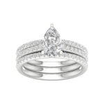 14K White Gold 1.75CT Pear Shaped Diamond Bridal Set