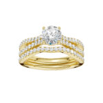 14K Yellow Gold 1.40CT Round Diamond Bridal Set