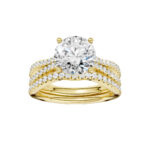 14K Yellow Gold 2.40CT Round Diamond Bridal Set