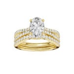 14K White Gold 1.40CT Oval Diamond Bridal Set