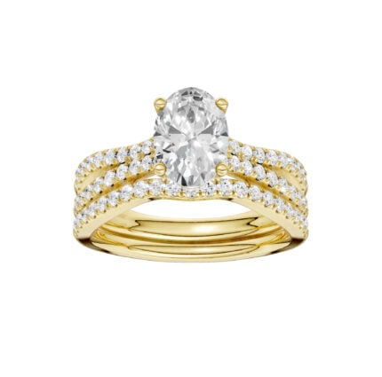 14K 1.40CT Lab Grown Bridal Set