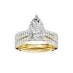 14K Yellow Gold 2.40CT Pear Shaped Diamond Bridal Set