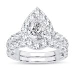 14K White Gold 1.50CT Pear Shaped Diamond Bridal Set