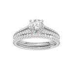 14K White Gold 1.40CT Round Diamond Bridal Set