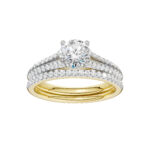 14K Yellow Gold 1.40CT Round Diamond Bridal Set