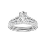 14K White Gold 1.40CT Oval Diamond Bridal Set