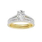 14K Yellow Gold 1.40CT Oval Diamond Bridal Set