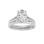 14K White Gold 2.40CT Oval Diamond Bridal Set